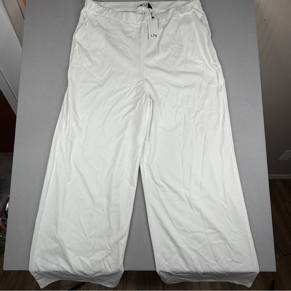 Long Tall Sally LTS Wide Leg Pants Womens 24 Tall L36 White NWT